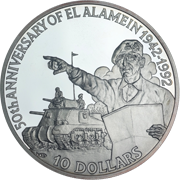 50th Anniversary of El Alamein Silver (front)