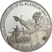 Silver 50th Anniversary of El Alamein (front)
